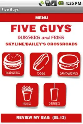 Five Guys android App screenshot 2